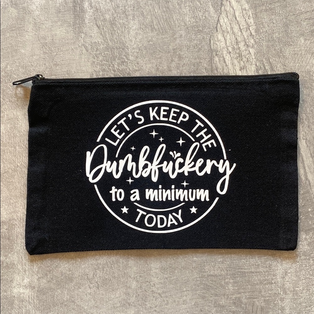 Funny Black Canvas Pouch